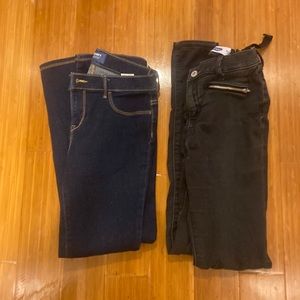 Black and dark blue jeans